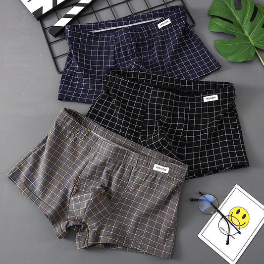 Ginseng Essence Checked Boxers (Buy 5 Get 5 Free)