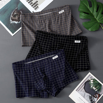 Ginseng Essence Checked Boxers (Buy 5 Get 5 Free)